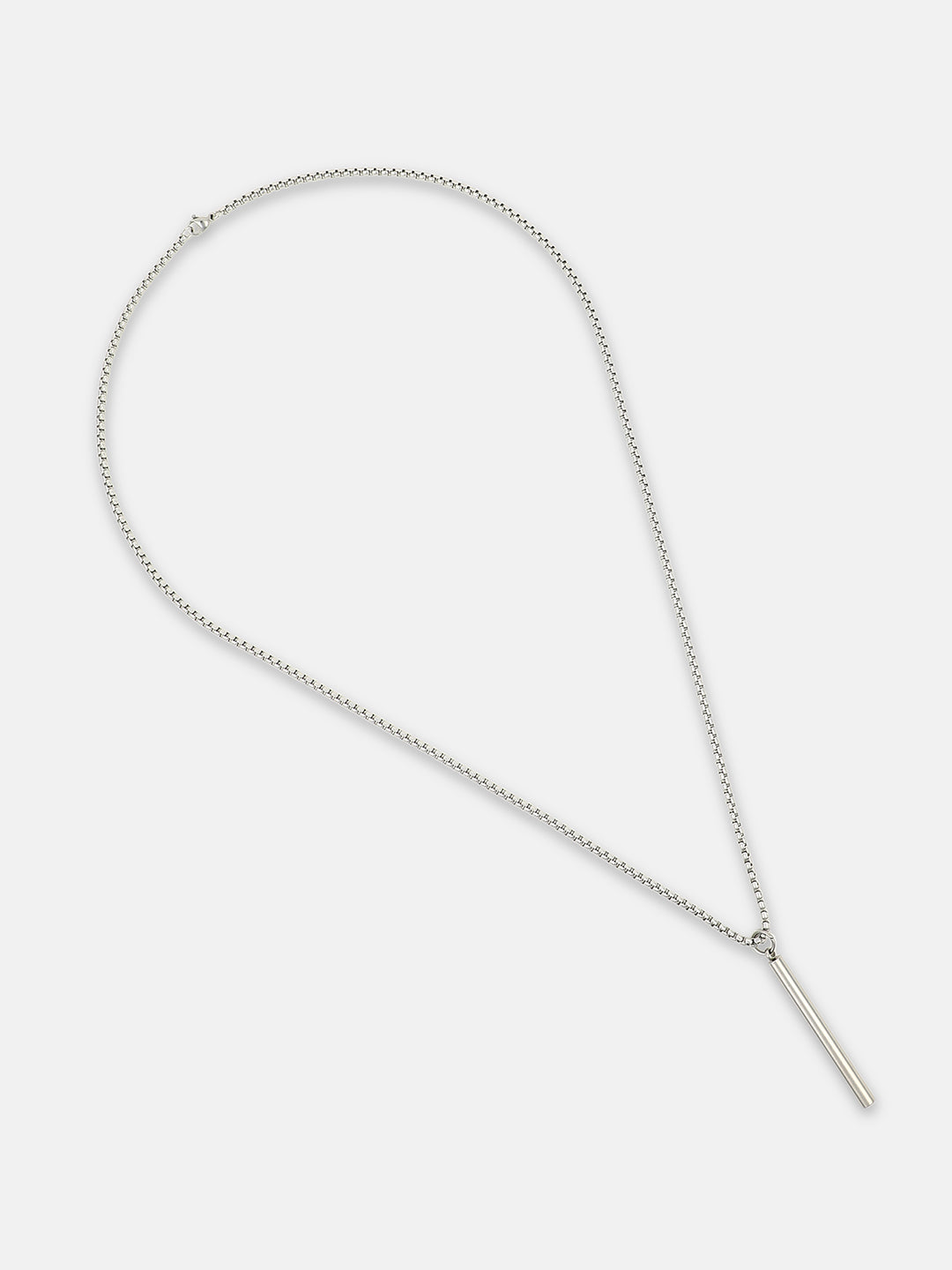 The Rod Pendant Necklace - Metallic Silver