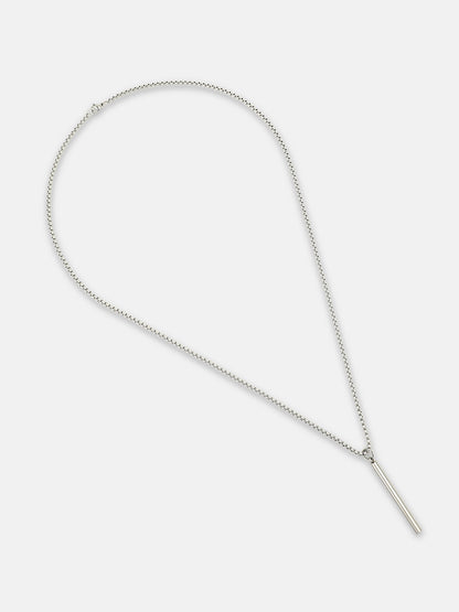 The Rod Pendant Necklace - Metallic Silver