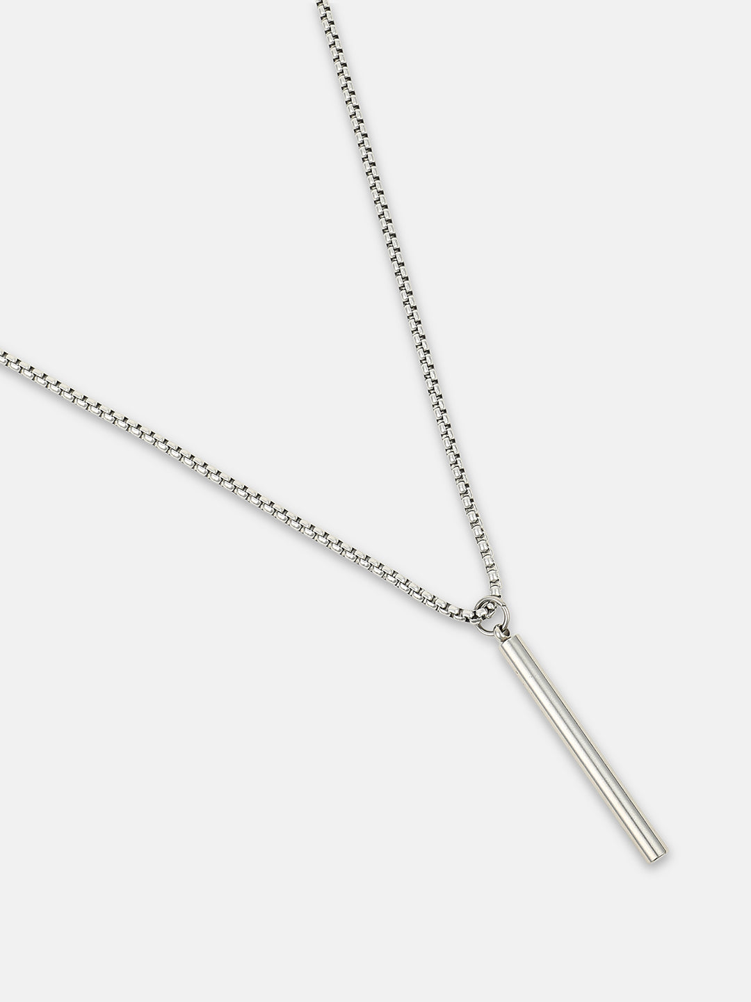 The Rod Pendant Necklace - Metallic Silver