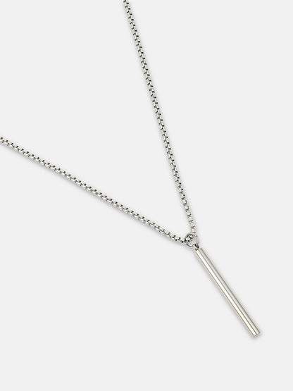 The Rod Pendant Necklace - Metallic Silver