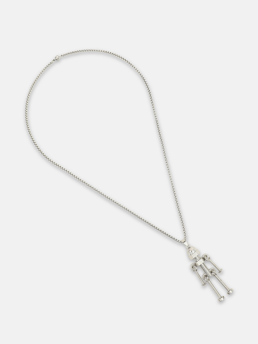 The Cyberon Pendant Necklace - Metallic Silver