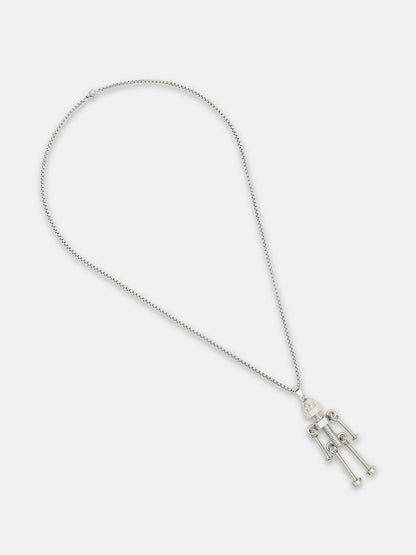 The Cyberon Pendant Necklace - Metallic Silver