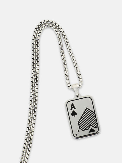 The A-Heart Pendant Necklace - Metallic Silver