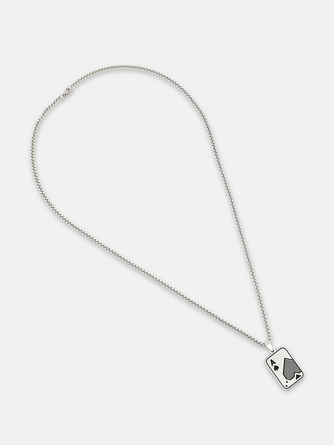 The A-Heart Pendant Necklace - Metallic Silver