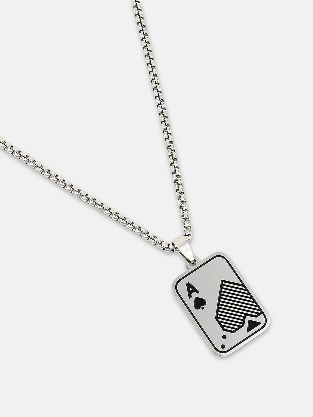 The A-Heart Pendant Necklace - Metallic Silver
