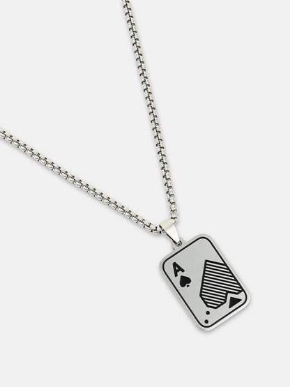 The A-Heart Pendant Necklace - Metallic Silver