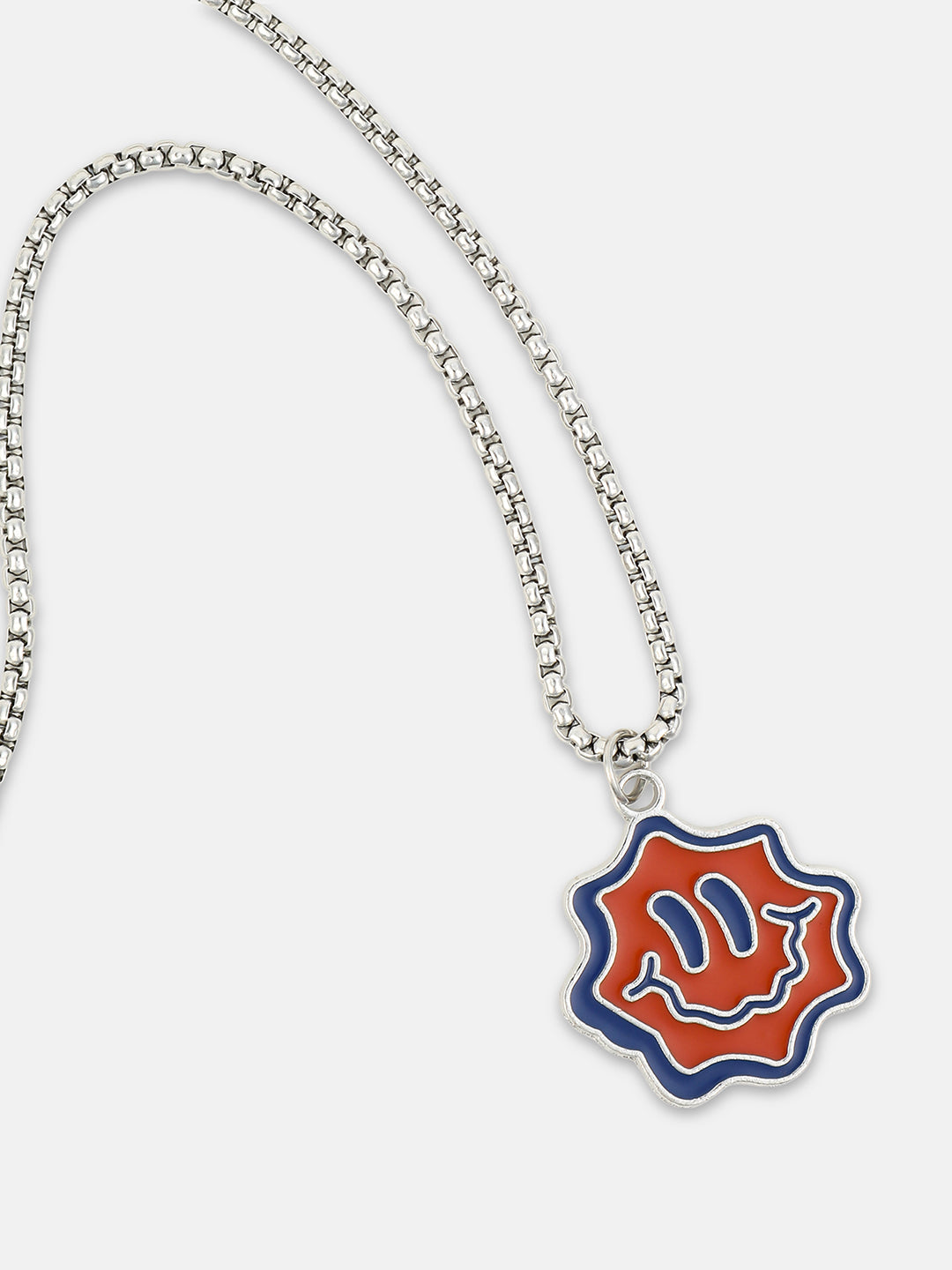 The Fluid-Smile Pendant Necklace - Metallic Silver