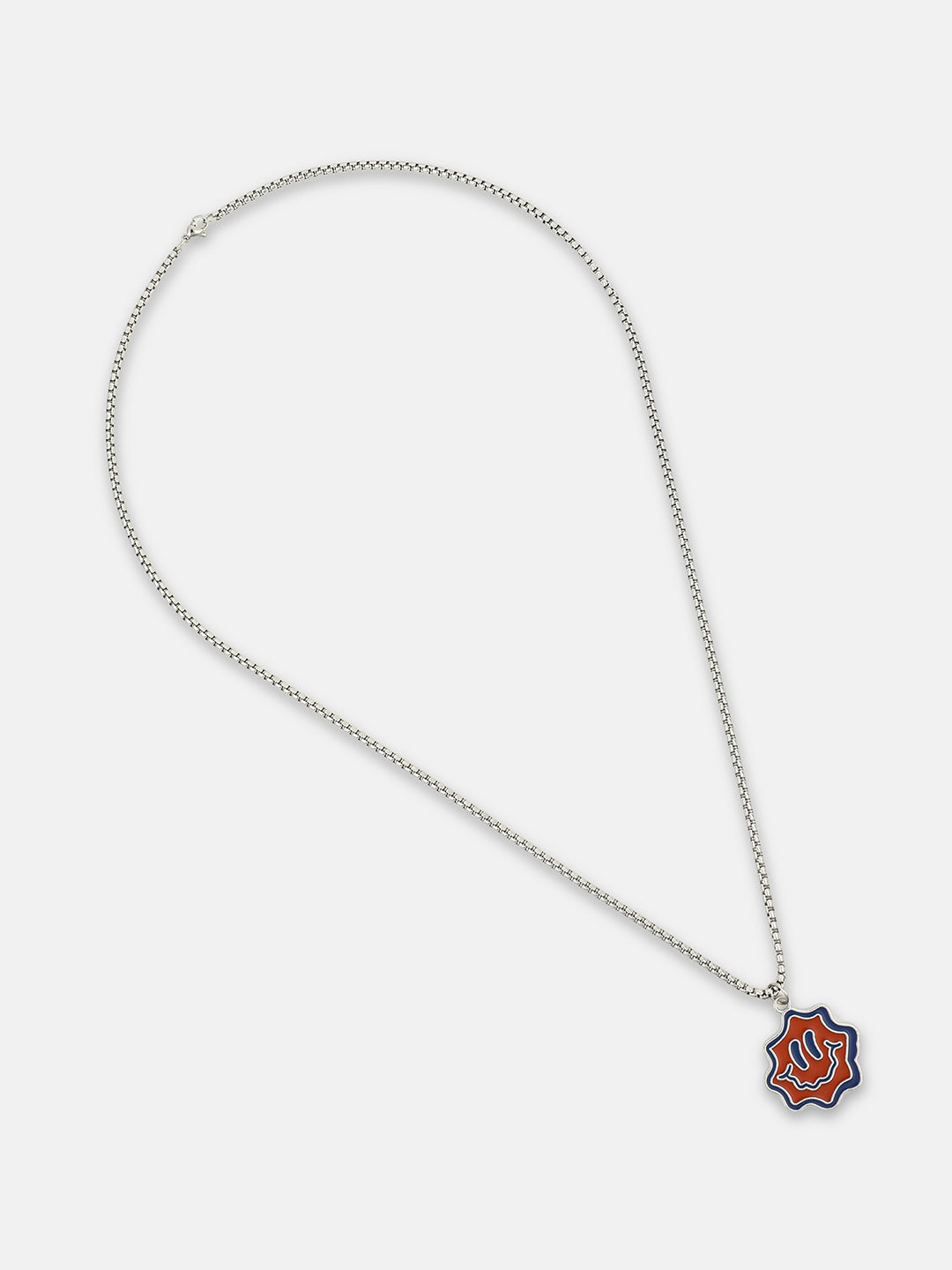 The Fluid-Smile Pendant Necklace - Metallic Silver