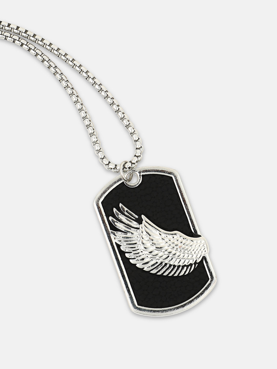 The Winged Pendant Necklace - Metallic Silver