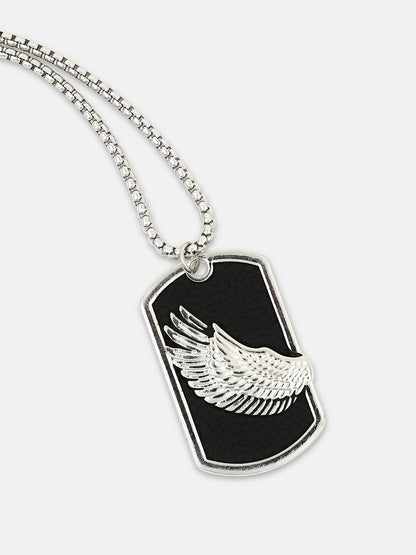 The Winged Pendant Necklace - Metallic Silver