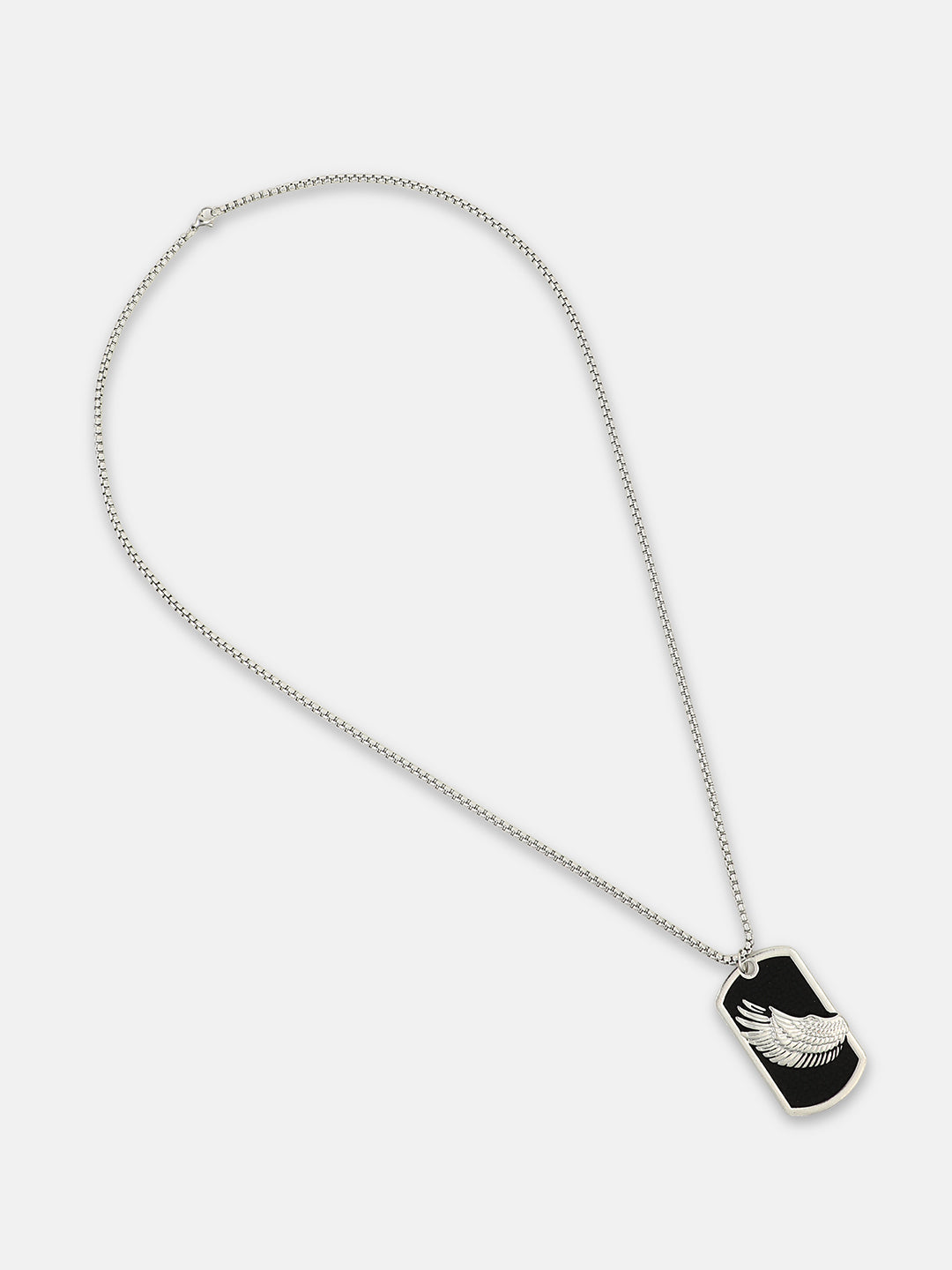The Winged Pendant Necklace - Metallic Silver