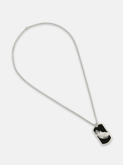 The Winged Pendant Necklace - Metallic Silver