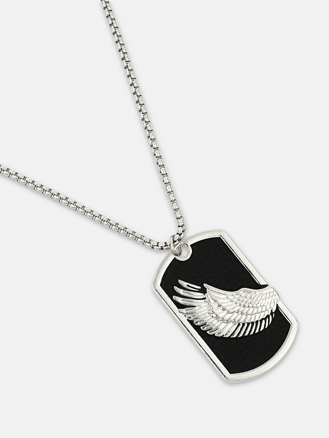The Winged Pendant Necklace - Metallic Silver