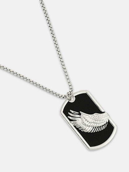 The Winged Pendant Necklace - Metallic Silver