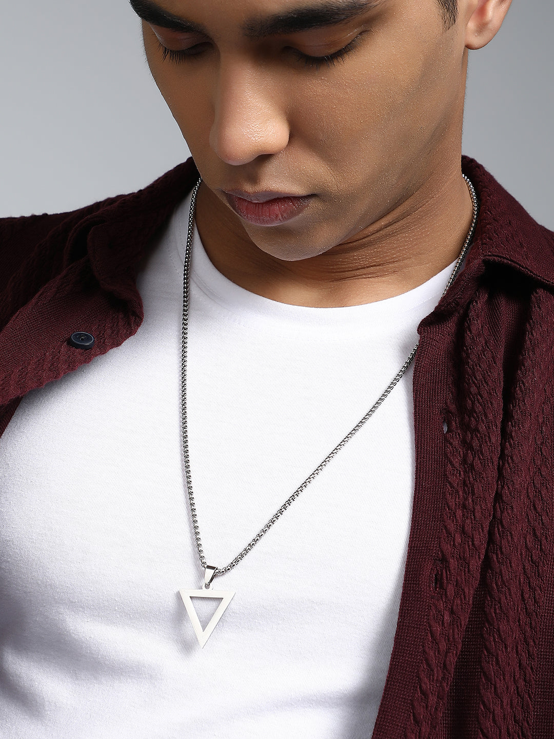 The Triad Pendant Necklace - Metallic Silver