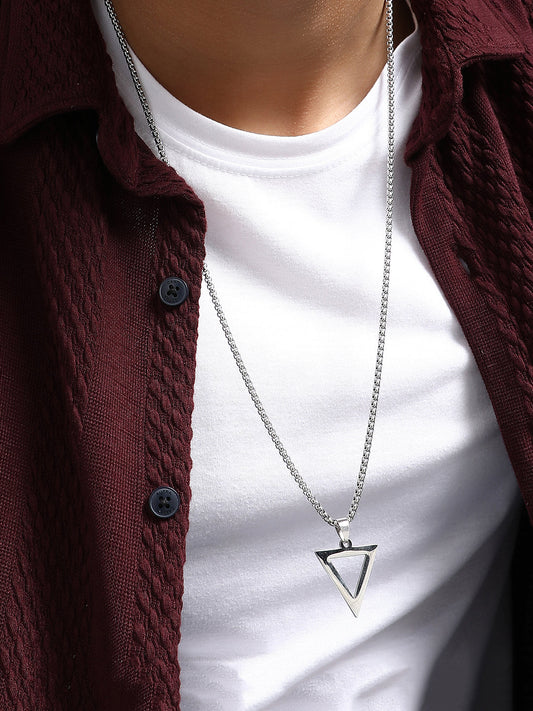 The Triad Pendant Necklace - Metallic Silver