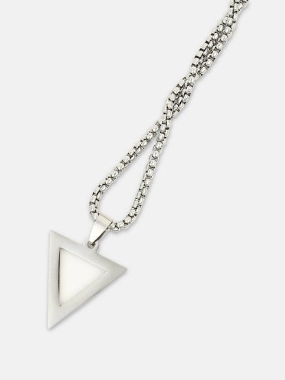 The Triad Pendant Necklace - Metallic Silver