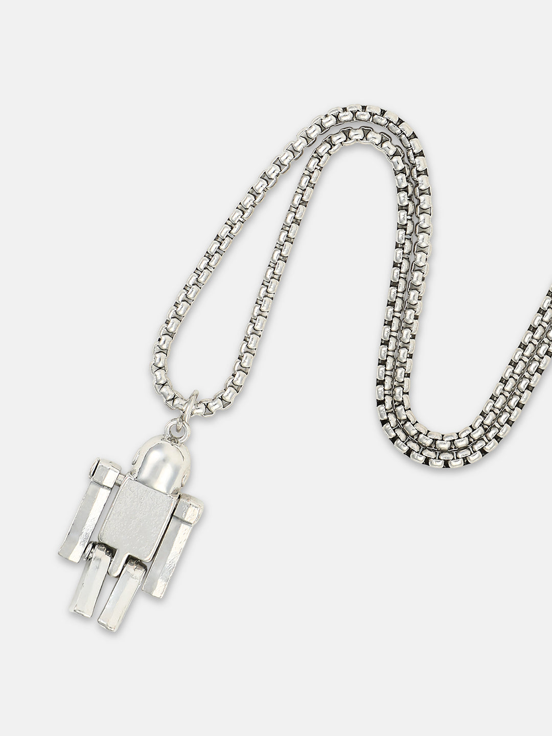 The Robo Pendant Necklace - Metallic Silver