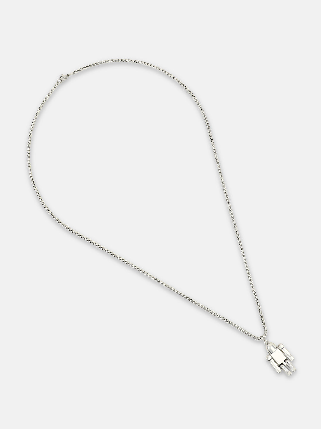 The Robo Pendant Necklace - Metallic Silver