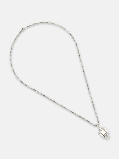 The Robo Pendant Necklace - Metallic Silver