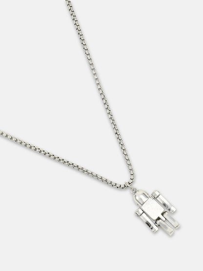 The Robo Pendant Necklace - Metallic Silver