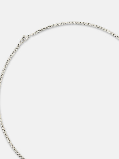 The Robo Pendant Necklace - Metallic Silver