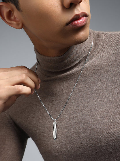 The Ripple Pendant Necklace - Metallic Silver