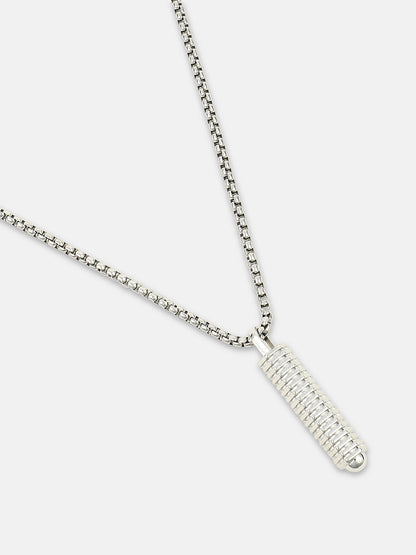 The Ripple Pendant Necklace - Metallic Silver