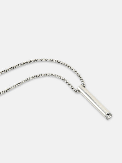 The Pipe Pendant Necklace - Metallic Silver