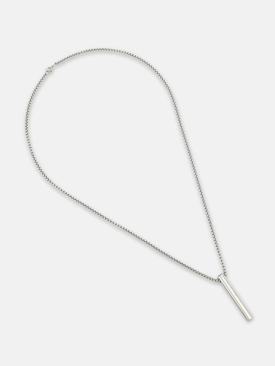 The Pipe Pendant Necklace - Metallic Silver