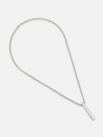 The Pipe Pendant Necklace - Metallic Silver