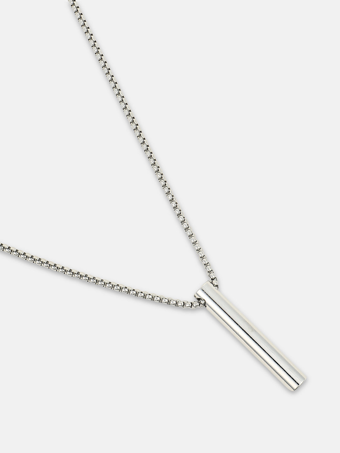 The Pipe Pendant Necklace - Metallic Silver
