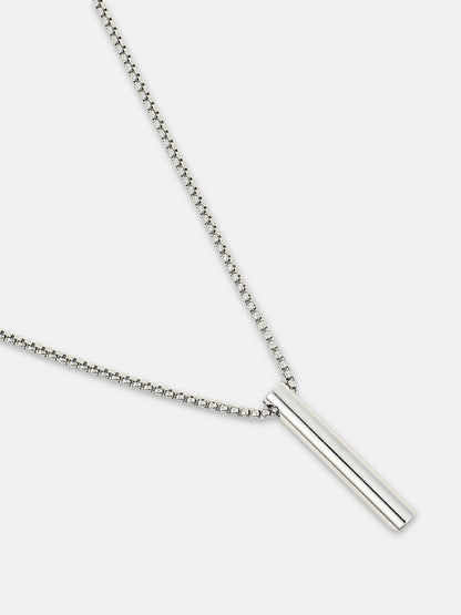 The Pipe Pendant Necklace - Metallic Silver