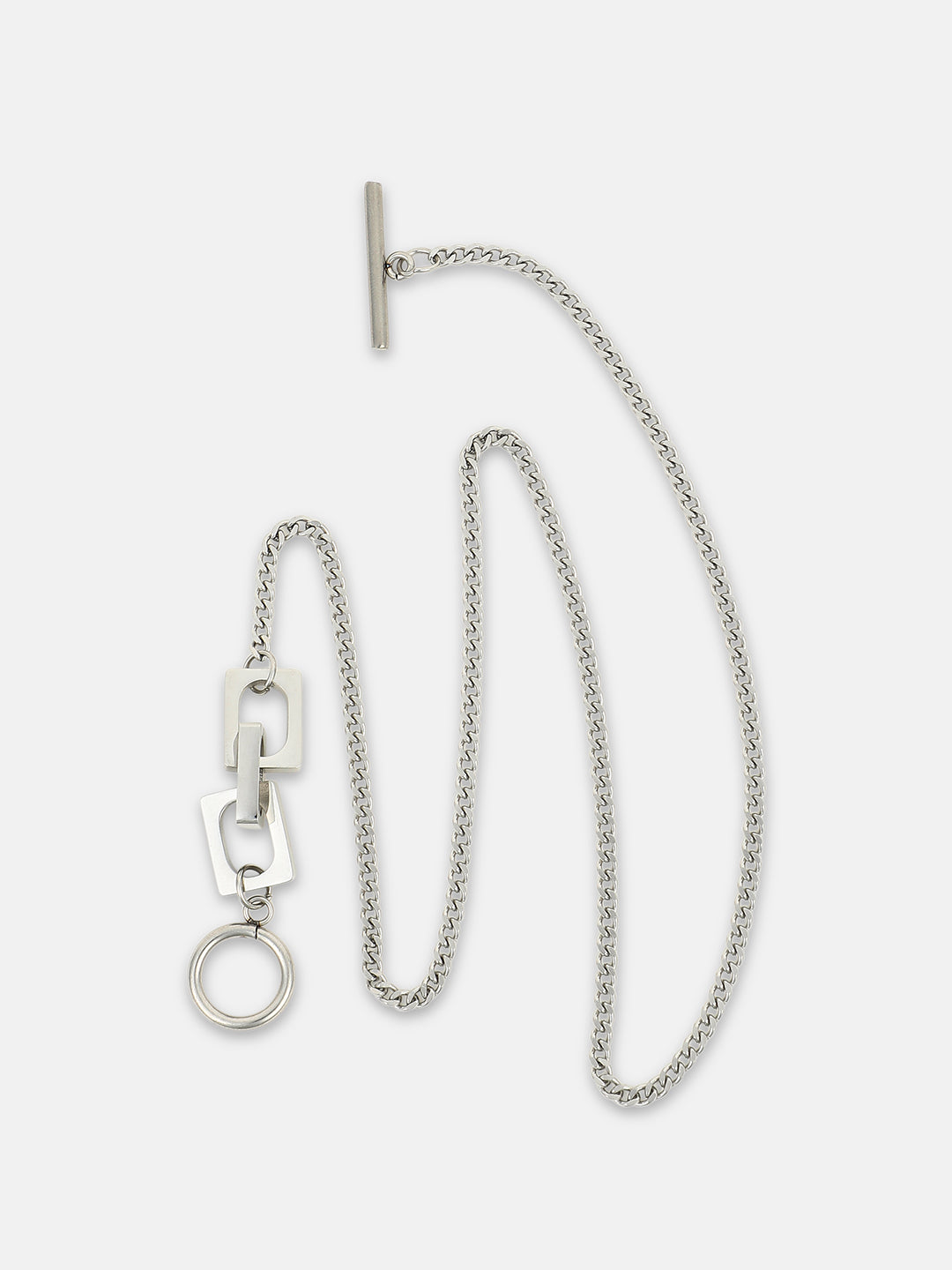 The Zig-Saw Pendant Necklace - Metallic Silver