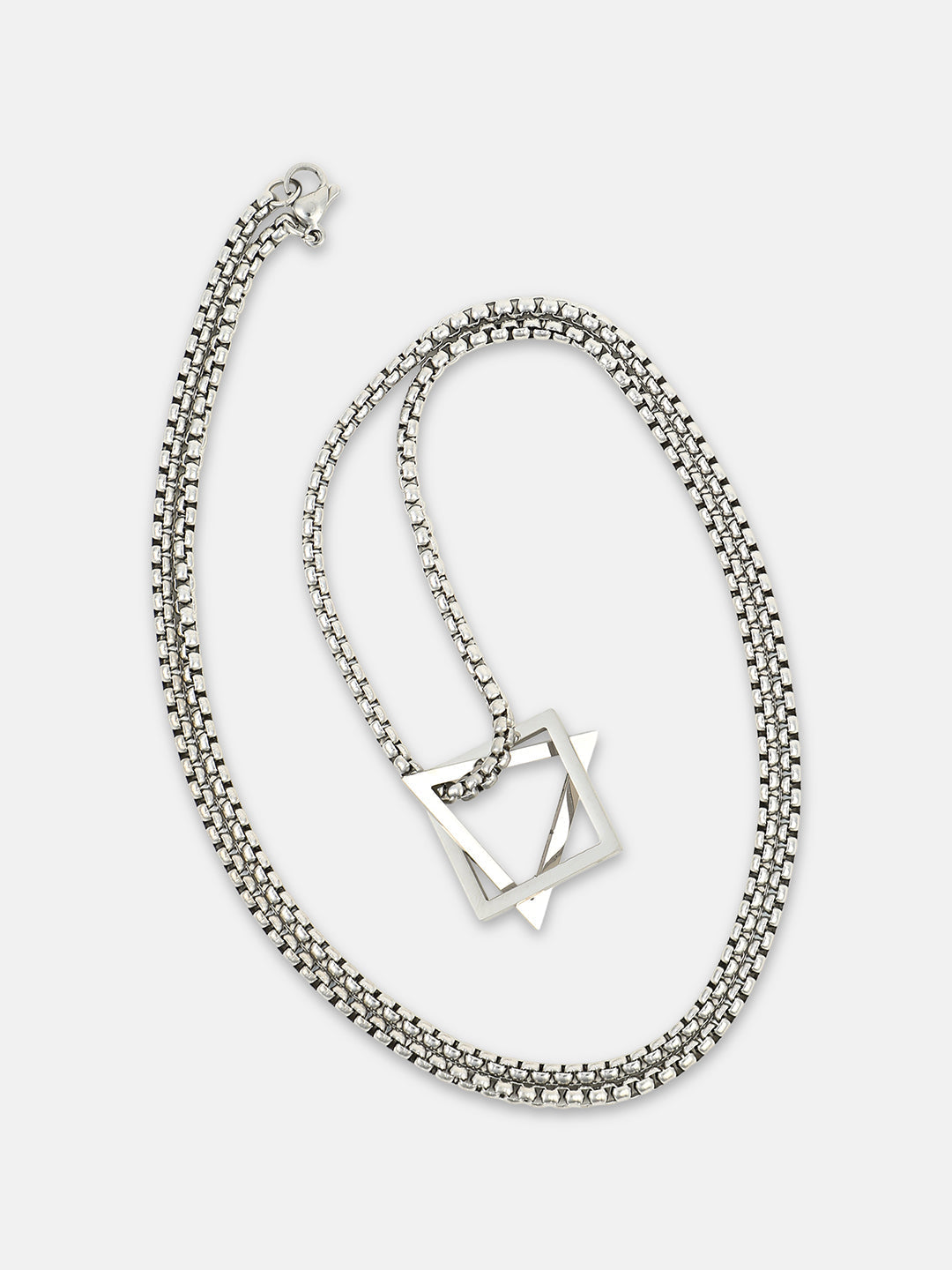 The Quad Pendant Necklace - Metallic Silver