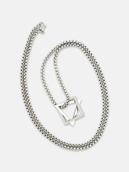 The Quad Pendant Necklace - Metallic Silver