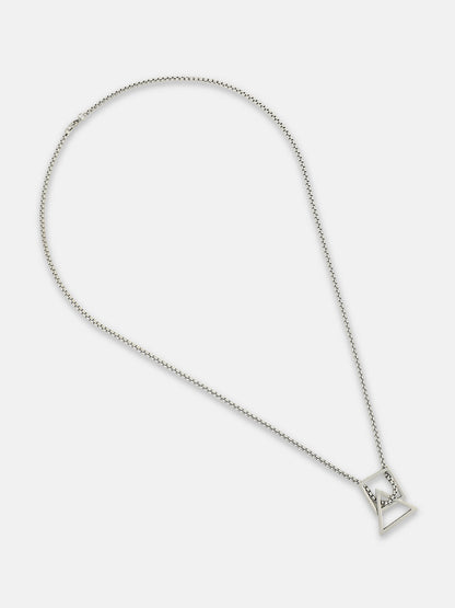 The Quad Pendant Necklace - Metallic Silver