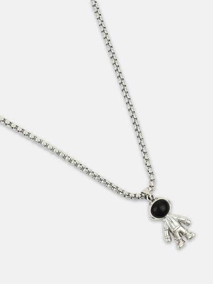 The Astranaut Pendant Necklace - Metallic Silver