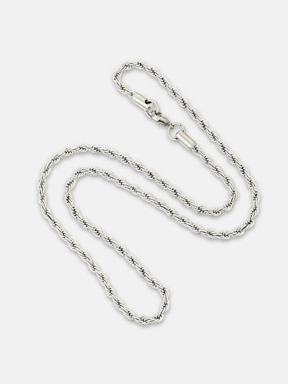 The Minimal-Twist Chain Necklace - Metallic Silver