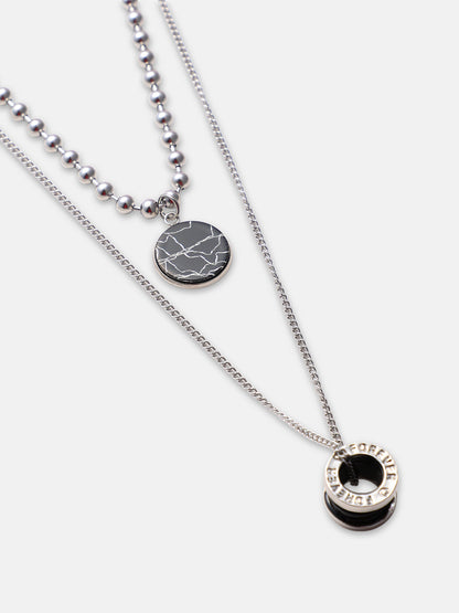 The Spool Pendant Necklace - Metallic Silver