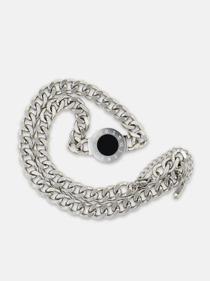 The Roma Pendant Necklace - Metallic Silver