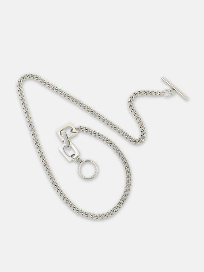 The Zig-Saw Pendant Necklace - Metallic Silver