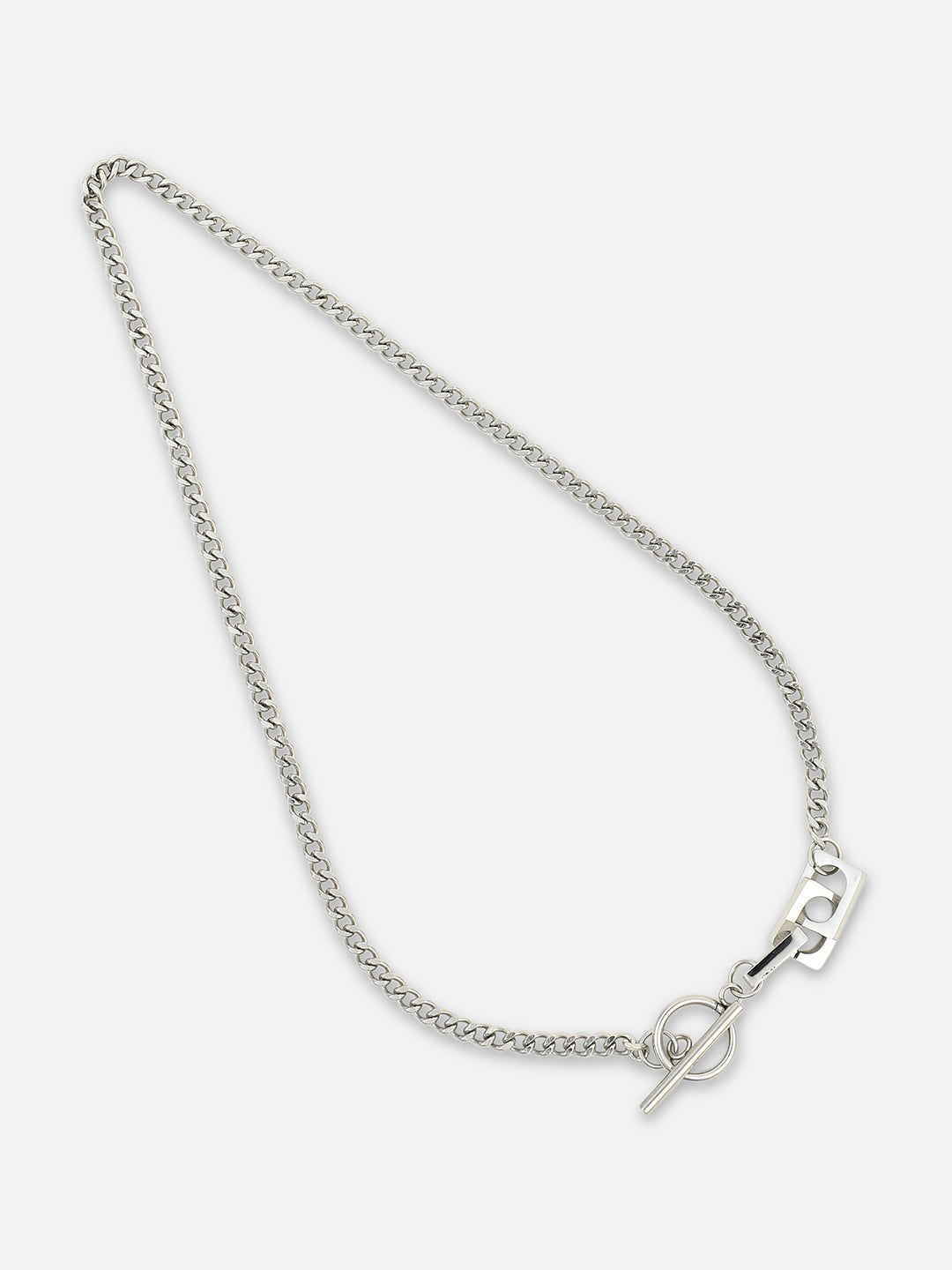 The Zig-Saw Pendant Necklace - Metallic Silver