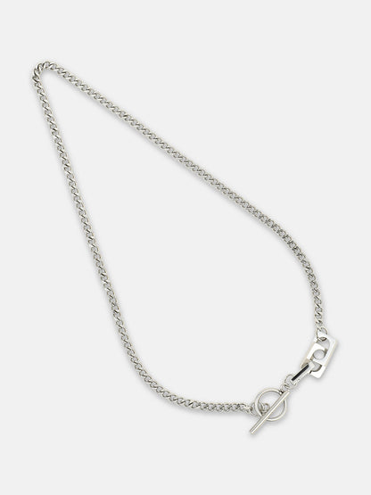 The Zig-Saw Pendant Necklace - Metallic Silver