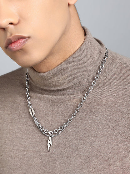 The Flash Pendant Necklace - Metallic Silver
