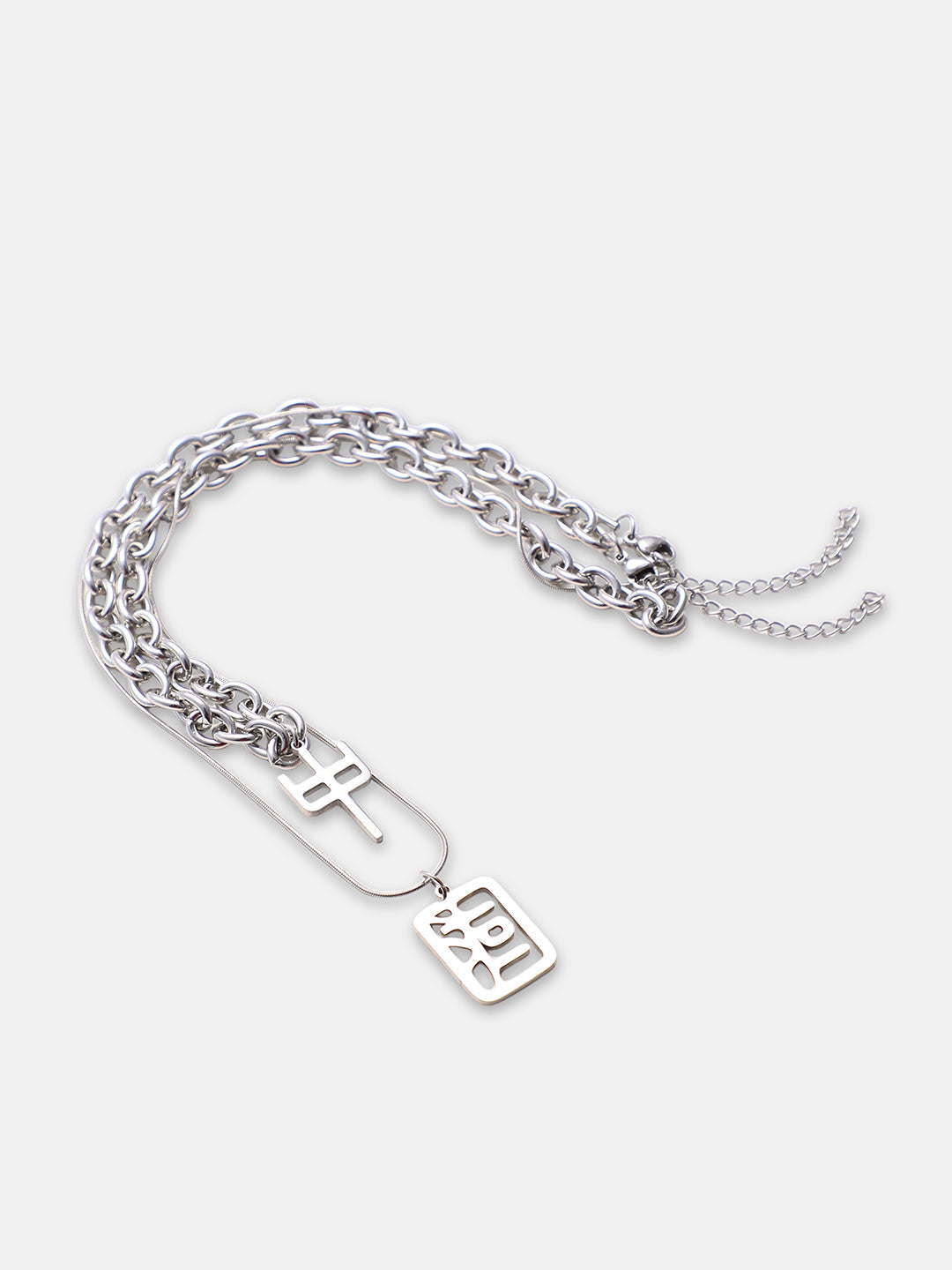 The Oriental Pendant Necklace - Metallic Silver