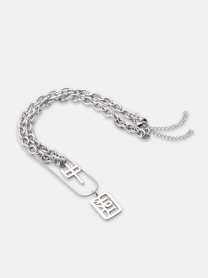The Oriental Pendant Necklace - Metallic Silver