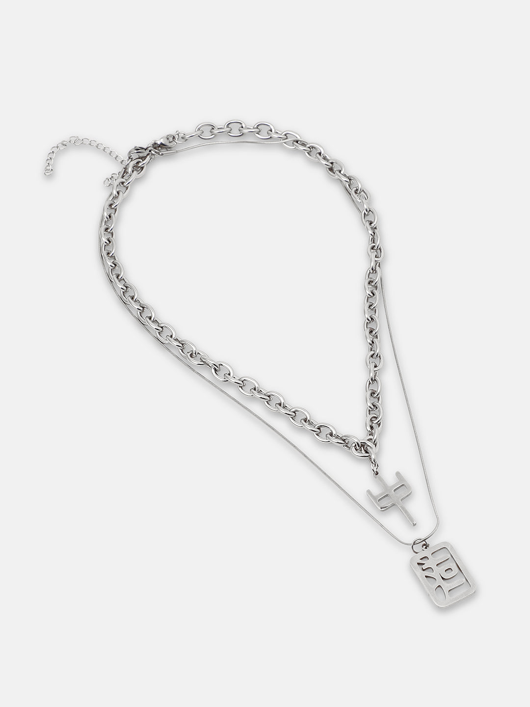 The Oriental Pendant Necklace - Metallic Silver