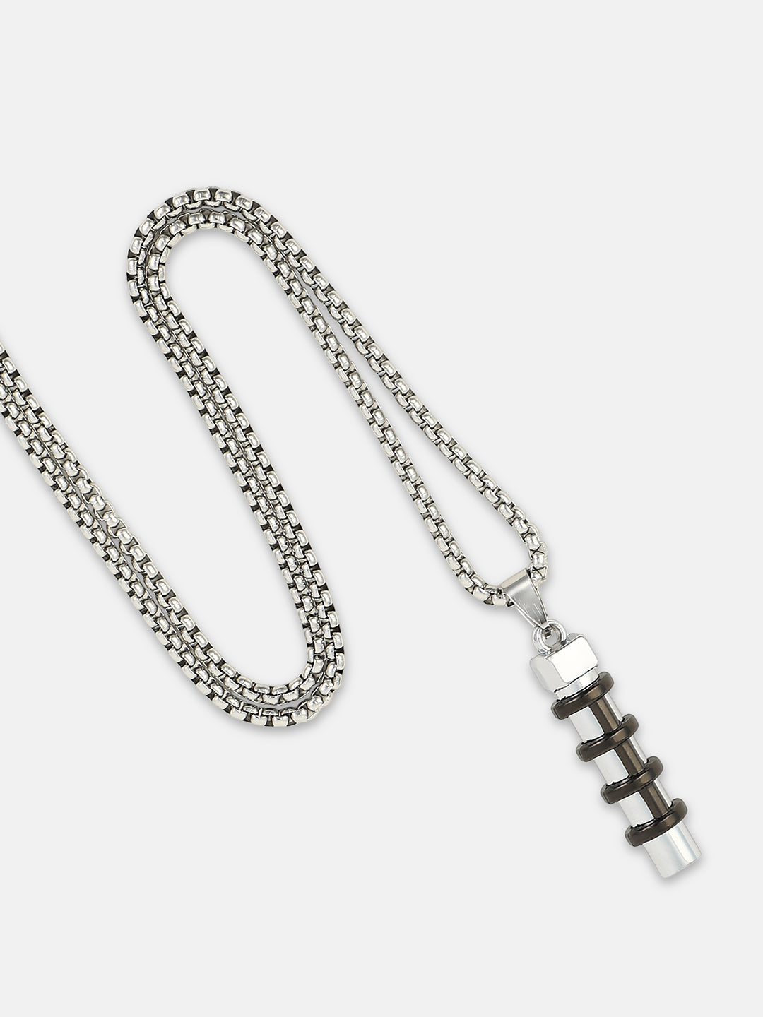 The Torque Pendant Necklace - Metallic Silver