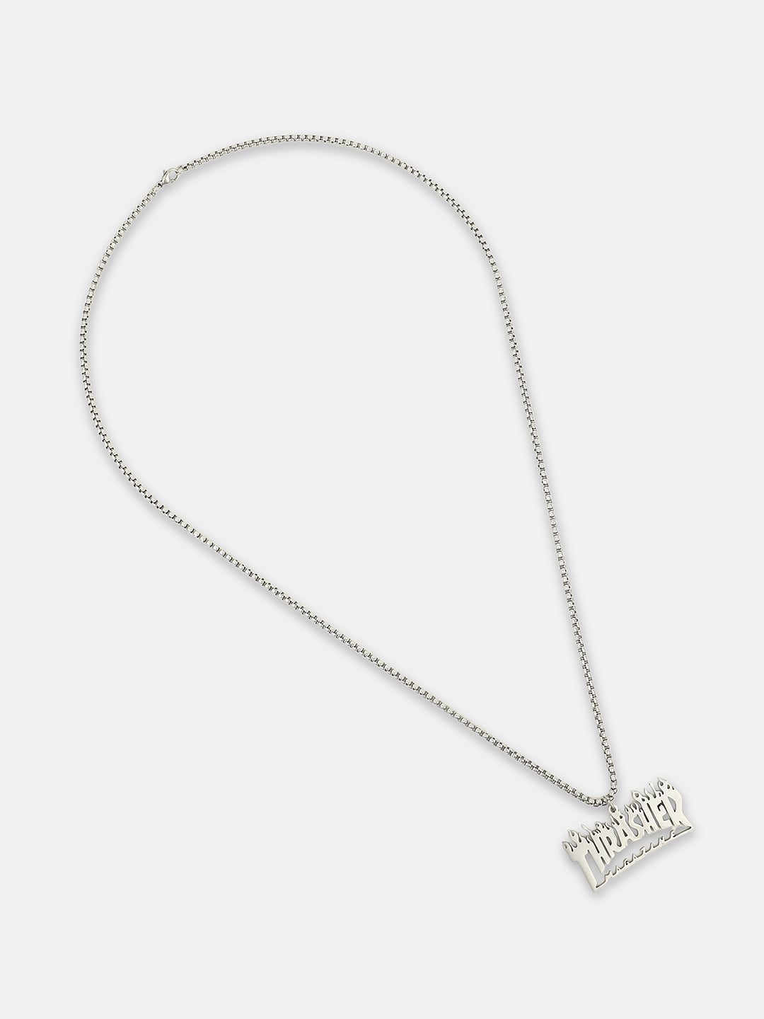 The Trasher Pendant Necklace - Metallic Silver